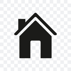 House icon. House symbol isolated on transparent background. Flat. Vector illustration