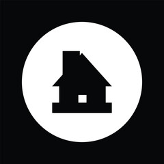 House icon. House symbol isolated on black. Flat. Vector