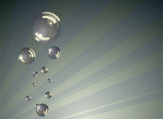 Vector background with bubbles, illustration with beams