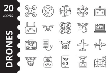 Icons set of drones