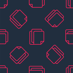 Red line File document icon isolated seamless pattern on black background. Checklist icon. Business concept. Vector