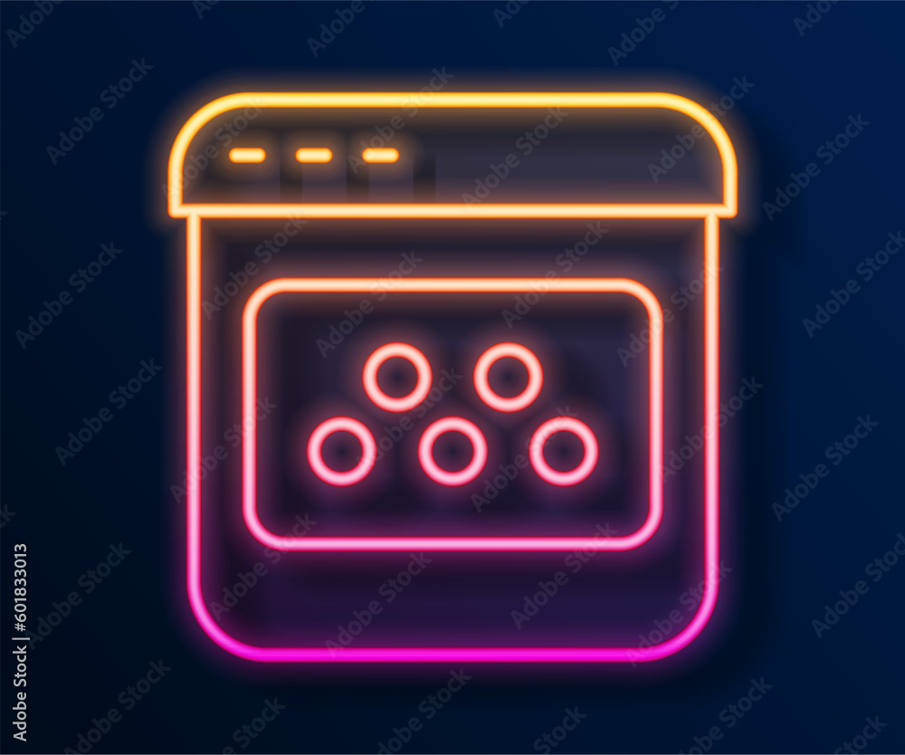 Canvas Prints Glowing neon line Taxi mobile app icon isolated on black background. Mobile application taxi. Vector