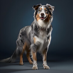 Australian Shepherd dog, portrait, full length