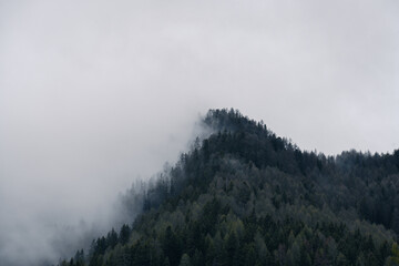 montagna nuvole alberi maltempo 