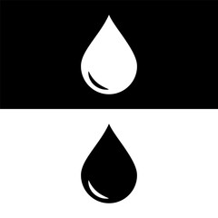 black and white water drop icon