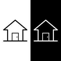 black and white house icon