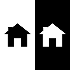 black and white house icon