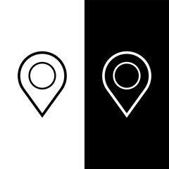 black and white map pin icon