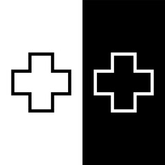 Obraz premium black and white medical cross icon