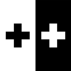 black and white medical cross icon