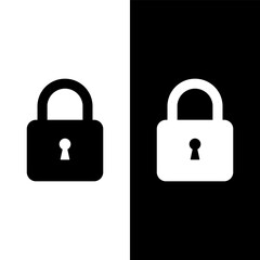 black and white padlock icon