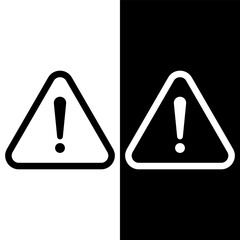 black and white warning icon