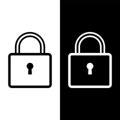 black and white padlock icon