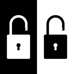 black and white padlock icon