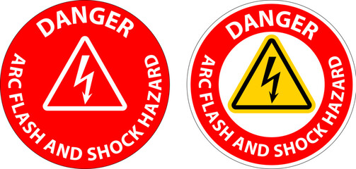 Danger Floor Sign Arc Flash And Shock Hazard