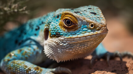 Fototapeta premium green lizard on a tree