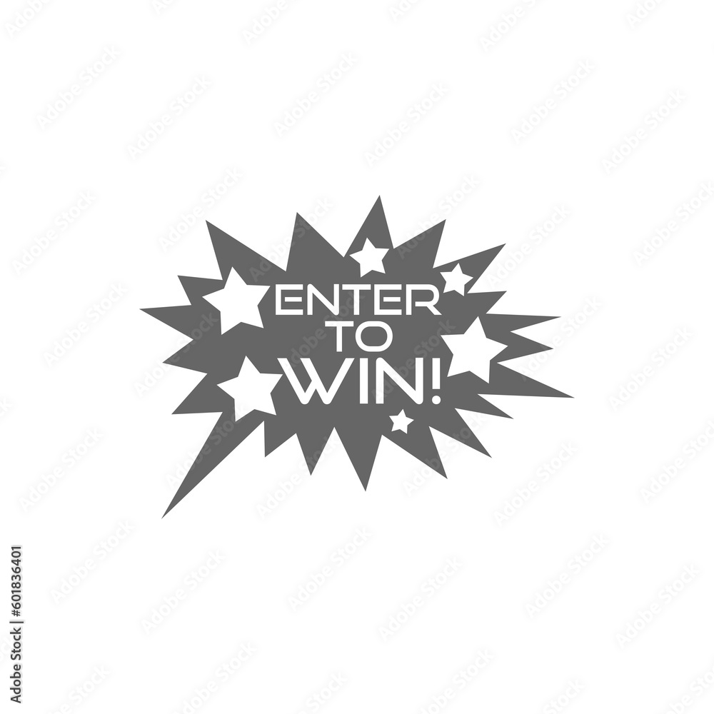Poster enter to win icon isolated on transparent background