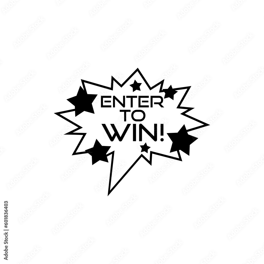 Poster enter to win icon isolated on transparent background