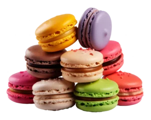 Deurstickers Macarons in transparent background. Generative AI. © PNG Space