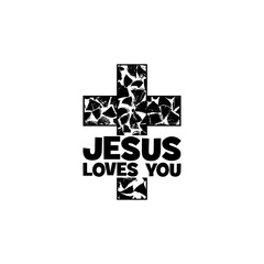  Jesus loves you cross icon isolated on transparent background