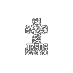 Jesus loves you cross icon isolated on transparent background