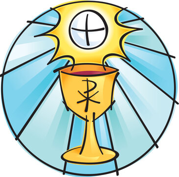 Holy Communion Bread and Wine vector