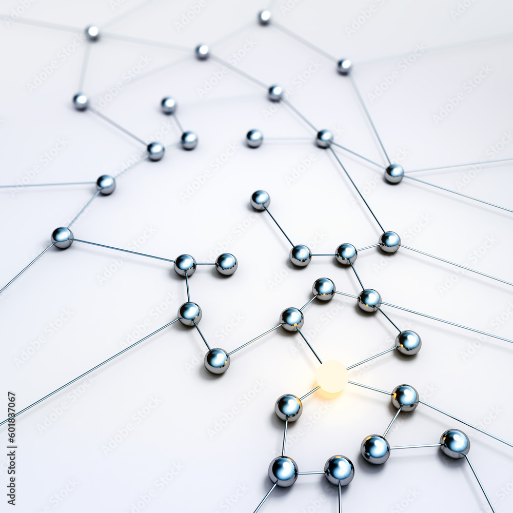 Poster connection concept target market cyberspace. clients database