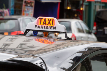 top light box on taxi in Paris