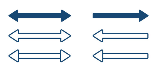 Double arrow vector icons. Two sided symbols set