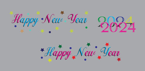 Happy new year letters banner, vector art and illustration. can use for, landing page, template, ui, web, mobile app, poster, banner, flyer, background.