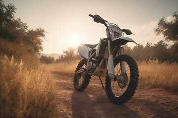 Plakat Off-road motorcycle for sports: Enduro. Generative AI
