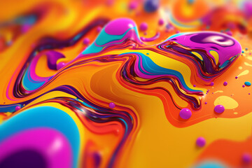 Abstract background texture of liquid color flow, close-up. Liquid waves and stains. 