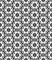 Black and white seamless abstract pattern. Background and backdrop. Grayscale ornamental design. Mosaic ornaments. Vector graphic illustration. EPS10.