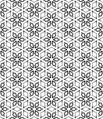 Black and white seamless abstract pattern. Background and backdrop. Grayscale ornamental design. Mosaic ornaments. Vector graphic illustration. EPS10.