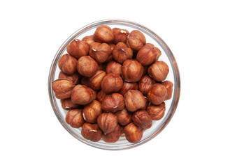Hazelnut on a white background