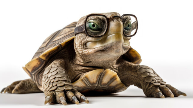 The Wise and Fashionable Turtle: A Symbol of Intellectual Charm. Generative AI