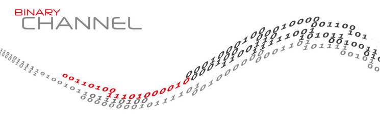 Binary channel by ones and zeros. Digital data flow