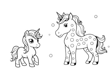 Magical Unicorn Coloring Page for Kids, Fantastical Unicorn Artwork for Coloring and Relaxation