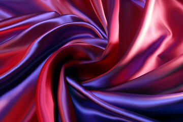 Obraz premium Silk satin fabric transitioning from black through blue, violet.