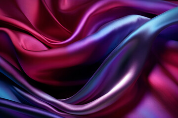 Silk satin fabric transitioning from black through blue, violet.