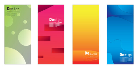 Set rollup banner template abstract gradient background