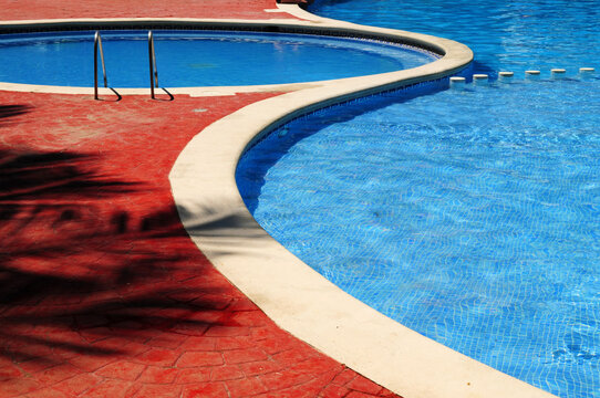 Detail of outdoor swimming pool at tropical resort