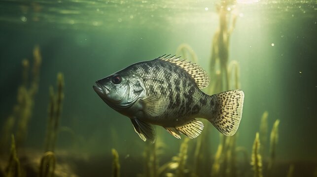 Crappie Summer Lake created with Generative AI Technology, ai, generative
