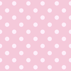 Seamless pink retro pattern with polka dots vector