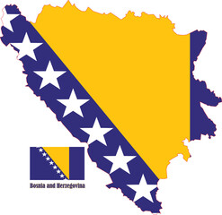 Bosnia and Herzegovina Map and Flag