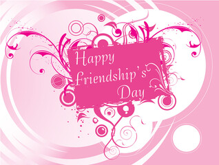 friendship day floral frame in pink, wallpaper