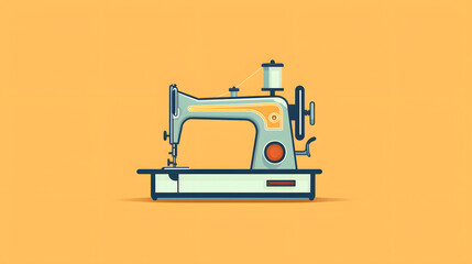 Sewing machine minimalist design, world sewing day background generative ai