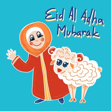 Eid al Adha illustration greeting
