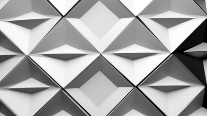 Matte gradient from black to white abstract geometric pattern composed of squares, triangles, and lines background wallpaper
