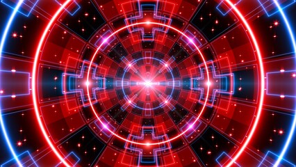 Obraz premium Glittering Red and Blue Space tunnel background